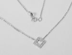 Square Flower Clover Diamond Necklace