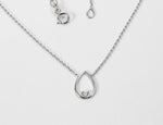 Open Pear Floating Diamond Pendant Necklace