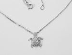 White Gold Diamond Turtle Necklace