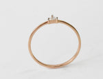 Triangle Cut Diamond Thin Gold Ring