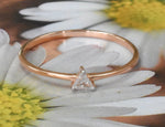 Triangle Cut Diamond Thin Gold Ring