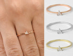 Triangle Diamond Cut Ring in Solid Gold