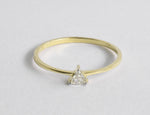 Triangle Shape Brilliant Cut Diamond Ring in 10k 14k 18k Gold
