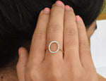 Open Circle Diamond Ring set in 10k 14k 18k Solid Gold / Proposal Ring / Engagement Ring / Circle Band Ring / Rose Gold White Gold Ring