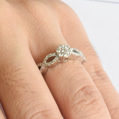 Diamond Infinity Ring / 18k Solid White Gold / Half Eternity Ring / Diamond Band Ring / Wedding Anniversary Diamond Ring / DR12 - Jewels By Tarry