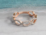 SALE ! 18k Diamond Infinity Ring / Twisted Band Ring / Diamond Wedding Band / Pave Diamond Ring / Eternity Ring / Rose Gold Ring / DR32 - Jewels By Tarry