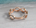 SALE ! 18k Diamond Infinity Ring / Twisted Band Ring / Diamond Wedding Band / Pave Diamond Ring / Eternity Ring / Rose Gold Ring / DR32 - Jewels By Tarry
