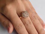 SALE ! Unique 18k Rose Gold  Dome Shape Pave Diamond Statement Ring / Pave Diamond Dome Cluster Ring / 0.35 CTW Natural Diamond Ring / DR163 - Jewels By Tarry