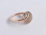 SALE ! Unique 18k Rose Gold  Dome Shape Pave Diamond Statement Ring / Pave Diamond Dome Cluster Ring / 0.35 CTW Natural Diamond Ring / DR163 - Jewels By Tarry