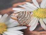 SALE ! Unique 18k Rose Gold  Dome Shape Pave Diamond Statement Ring / Pave Diamond Dome Cluster Ring / 0.35 CTW Natural Diamond Ring / DR163 - Jewels By Tarry