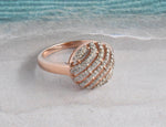 SALE ! Unique 18k Rose Gold  Dome Shape Pave Diamond Statement Ring / Pave Diamond Dome Cluster Ring / 0.35 CTW Natural Diamond Ring / DR163 - Jewels By Tarry
