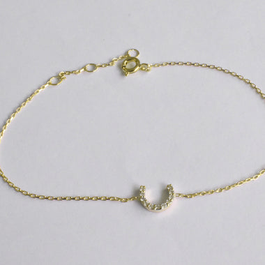 Diamond Lucky Horseshoe Bracelet in 10k, 14k, and 18k Gold