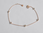 Diamond Station Bracelet with Natural Brilliant Round Cut