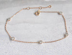 Diamond Station Bracelet with Natural Brilliant Round Cut