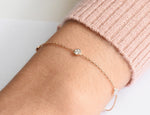 Diamond Station Bracelet with Natural Brilliant Round Cut