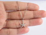 Diamond Starfish Necklace in 10K 14K 18K Gold