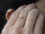 Marquise Diamond Ring / Baguette Diamond Ring / Unique Diamond Ring / 10k 14k 18k Solid Gold Ring / Wedding Engagement Promise Ring