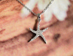 Diamond Starfish Necklace in 10K 14K 18K Gold