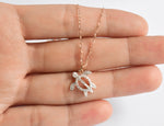 Diamond Turtle Necklace in Solid Gold