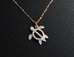 Diamond Turtle Necklace in Solid Gold