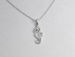 Natural Diamond Seahorse Charm Necklace in Solid Gold