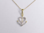 Heart Anchor Diamond Necklace in 10k 14k 18k Solid Gold