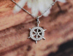 Ship Wheel Sailor Necklace With Micro Pave Diamonds