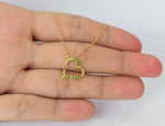 Emerald Heart Necklace in 10k,14k, and 18k Gold