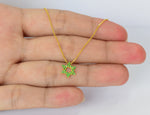 Star Of David Emerald Necklace in 10k, 14k, and 18k Gold