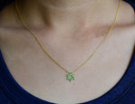 Star Of David Emerald Necklace in 10k, 14k, and 18k Gold