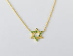 Genuine Emerald Star of David Necklace