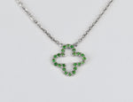Genuine Emerald Clover Necklace in Gold