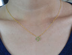 Genuine Emerald Clover Necklace in Gold