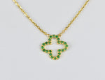 Genuine Emerald Clover Necklace in Gold
