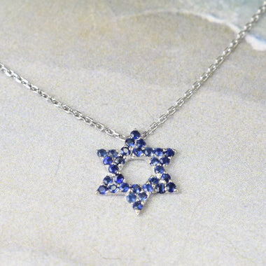 Star Of David Sapphire Necklace