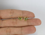 18k 14k 10k GOLD EMERALD Heart Earring / Dainty Heart Stud Earrings / Natural Emerald / Yellow, White, Rose Gold / Valentine Jewelry - Jewels By Tarry