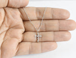 Diamond Cross Necklace in 14k 18k Solid Gold