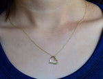 Emerald Heart Necklace in 10k,14k, and 18k Gold