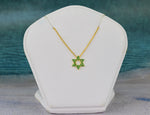 Star Of David Emerald Necklace in 10k, 14k, and 18k Gold