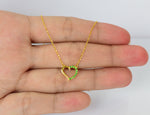 Emerald Heart Necklace in Solid Gold