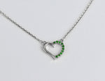 Emerald Heart Necklace in Solid Gold