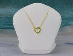 Emerald Heart Necklace in Solid Gold