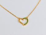 Emerald Heart Necklace in Solid Gold