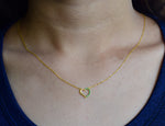 Emerald Heart Necklace in Solid Gold
