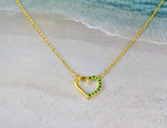Emerald Heart Necklace in Solid Gold
