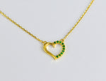 Emerald Heart Necklace in Solid Gold