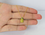 Emerald Turtle Necklace in Solid Gold
