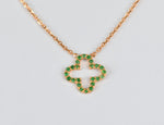 Genuine Emerald Clover Necklace in Gold