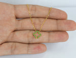 Genuine Emerald Clover Necklace in Gold