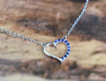 Heart Shaped Sapphire Necklace in Solid Gold